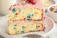 Strawberry Funfetti Cake with Luscious Strawberry Buttercream