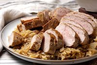 Crispy Roasted Pork Tenderloin with Tangy Sauerkraut