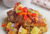 Pineapple BBQ Chicken with Quinoa and Fresh Pineapple Salsa