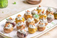 Dill Sour Cream Mini Baked Potatoes: Crispy Party Potatoes