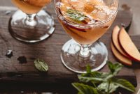 Alcohol-Free Kombucha Cocktail with Ginger, Peach & Mint
