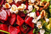 Roasted Beet and Goat Cheese Salad with Honey-Balsamic Dressing