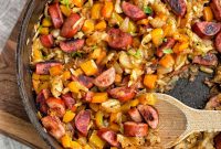 Skillet Kielbasa Hash with Potatoes and Peppers