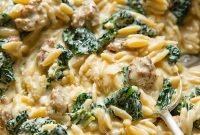 One-Pot Italian Sausage, Kale, and Parmesan Orzo