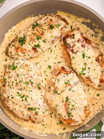 One Pan Creamy Garlic Chicken Breasts