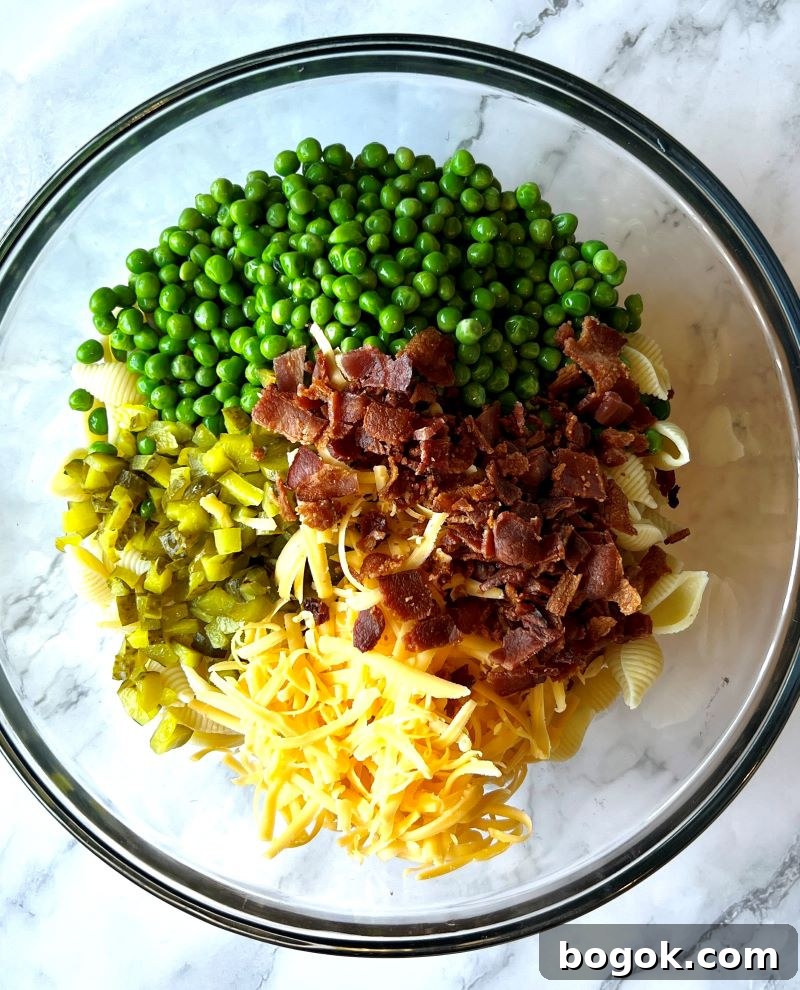 Pasta salad closeup