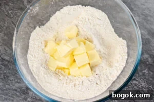 plain flour with cubed butter