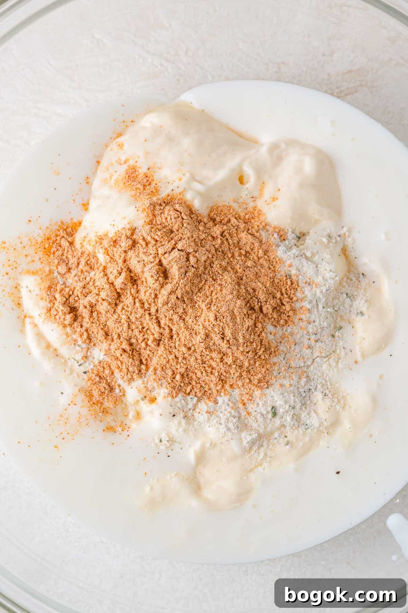 Dressing ingredients, not yet mixed together.