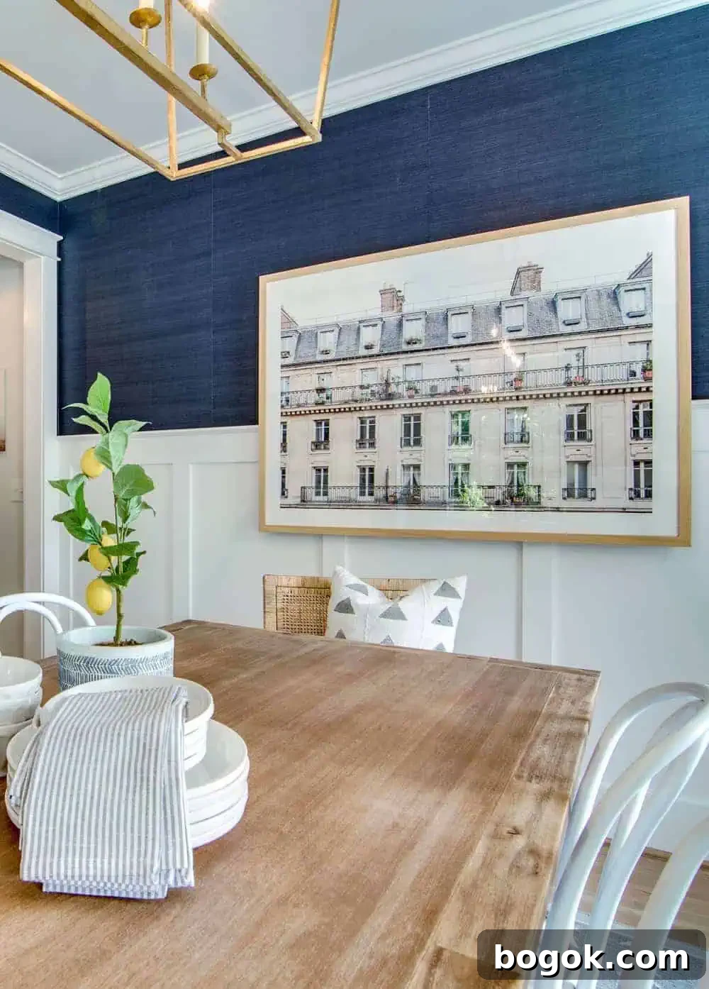 a piece of oversized art in our dining room