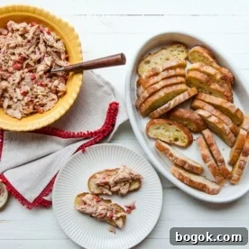 Smoky Chipotle Chicken Salad in a bowl and on bread.