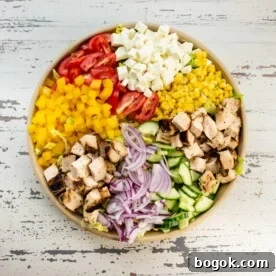 Chopped Salad with Chicken, Tomatoes and Lemon Thyme Dressing