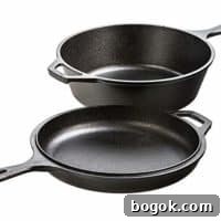 Lodge 3 Quart Cast Iron Combo Cooker.