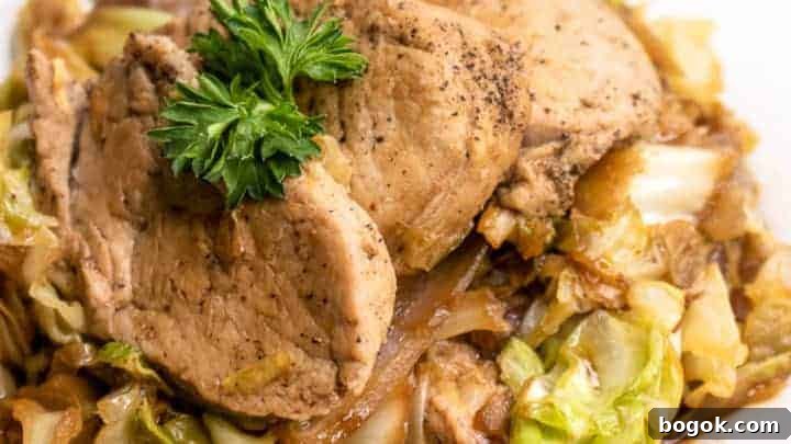 Low Carb Pork Tenderloin and Cabbage Skillet