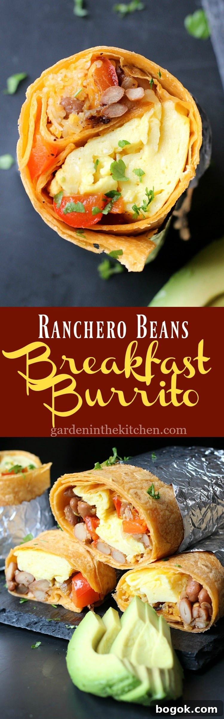 Spicy Ranchero Bean Breakfast Burrito Recipe 6 Ranchero Beans Breakfast Burrito wrapped in aluminum foil