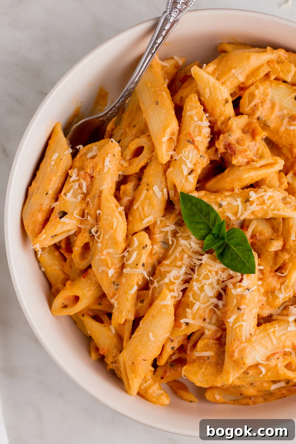 Pink sauce pasta