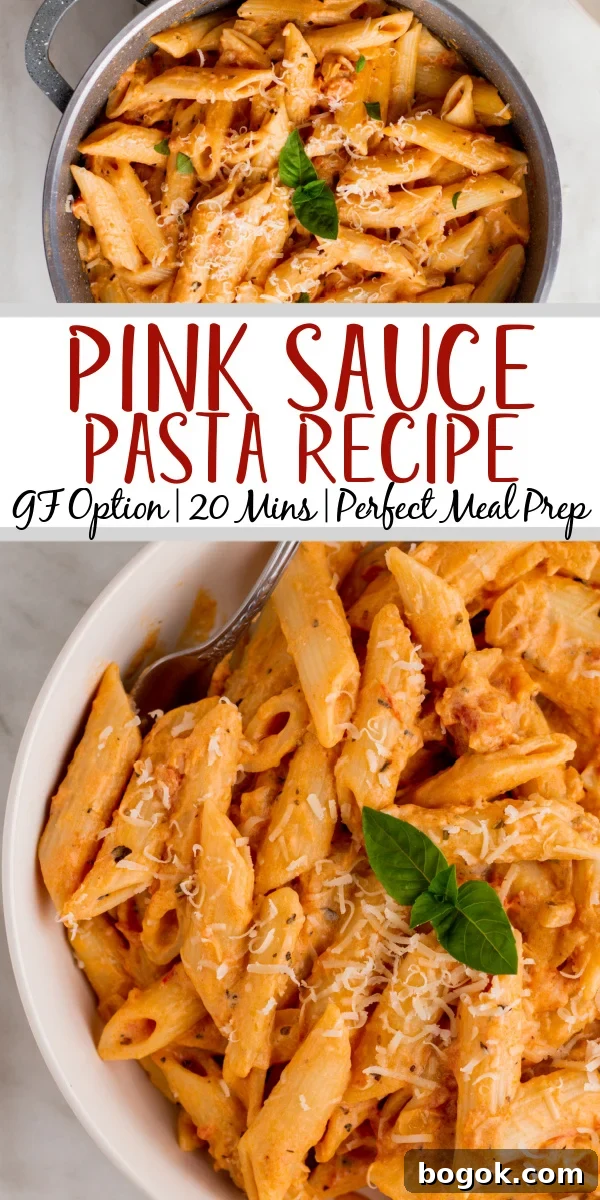 Pink sauce pasta