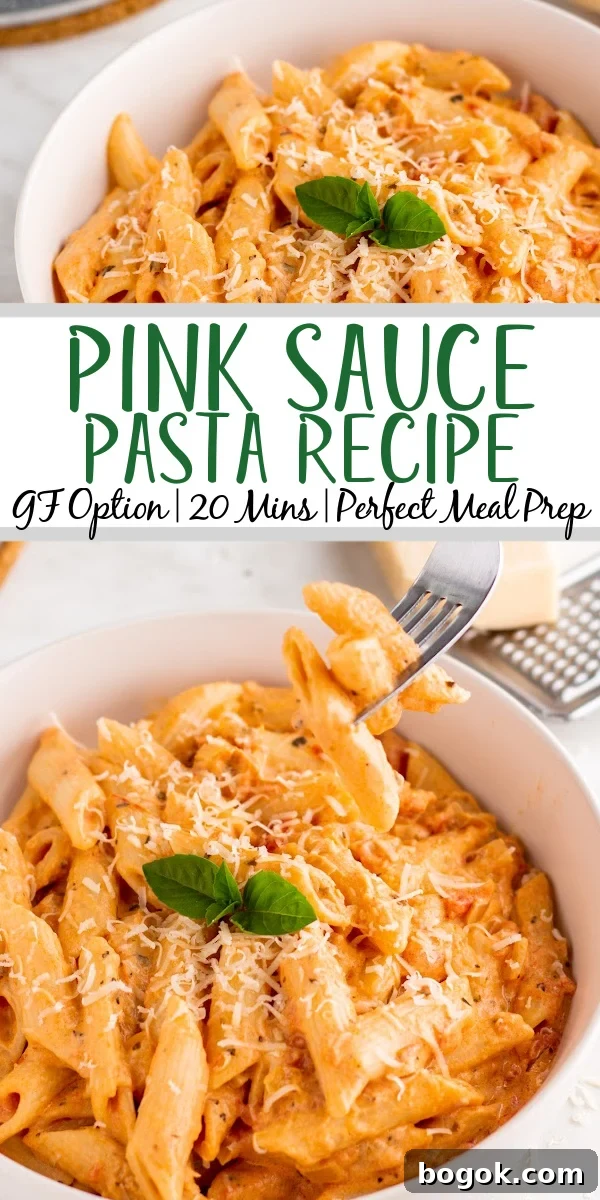 Pink sauce pasta