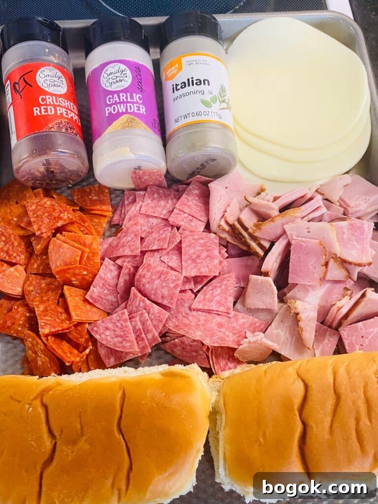 Blackstone Chopped Italian Sandwiches Recipe 3 ingredients prepped and ready for the griddle
