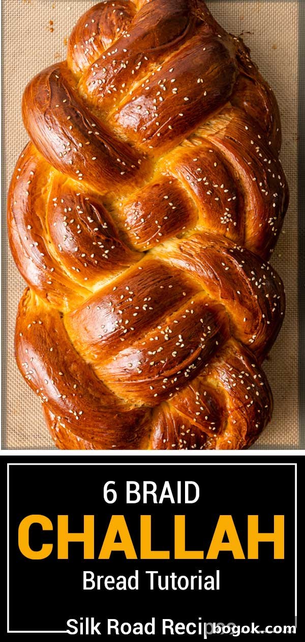 Authentic Challah Recipe: Soft, Braided Jewish Bread Tutorial 26 titled image (and shown) 6 Braid Challah Bread Tutorial
