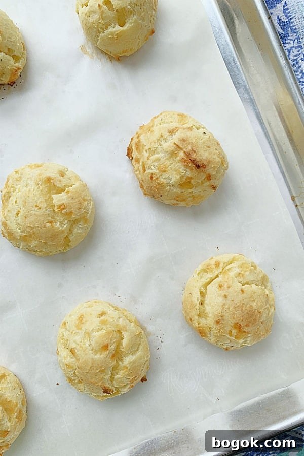 gougeres on a sheet pan