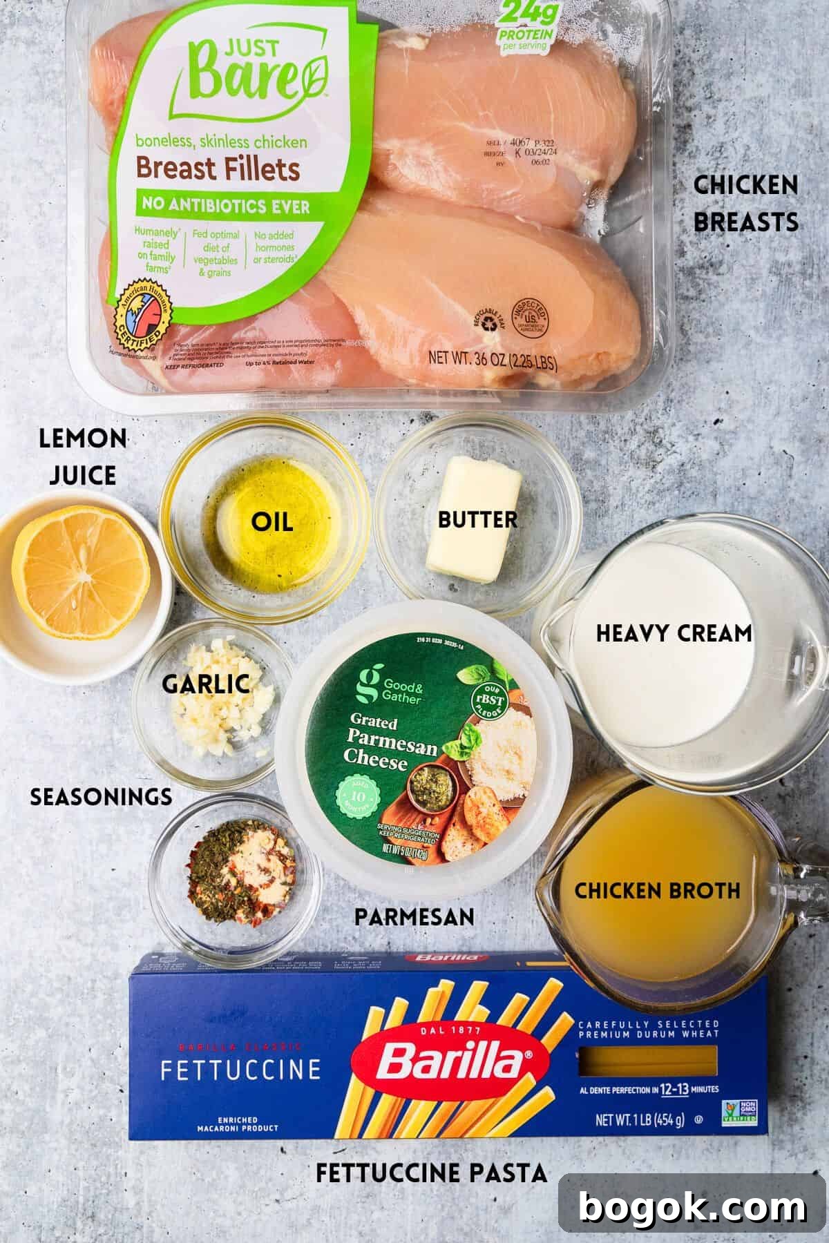 Lighter Chicken Fettuccine Alfredo Recipe (Olive Garden Style) 3 Ingredients to make the recipe.