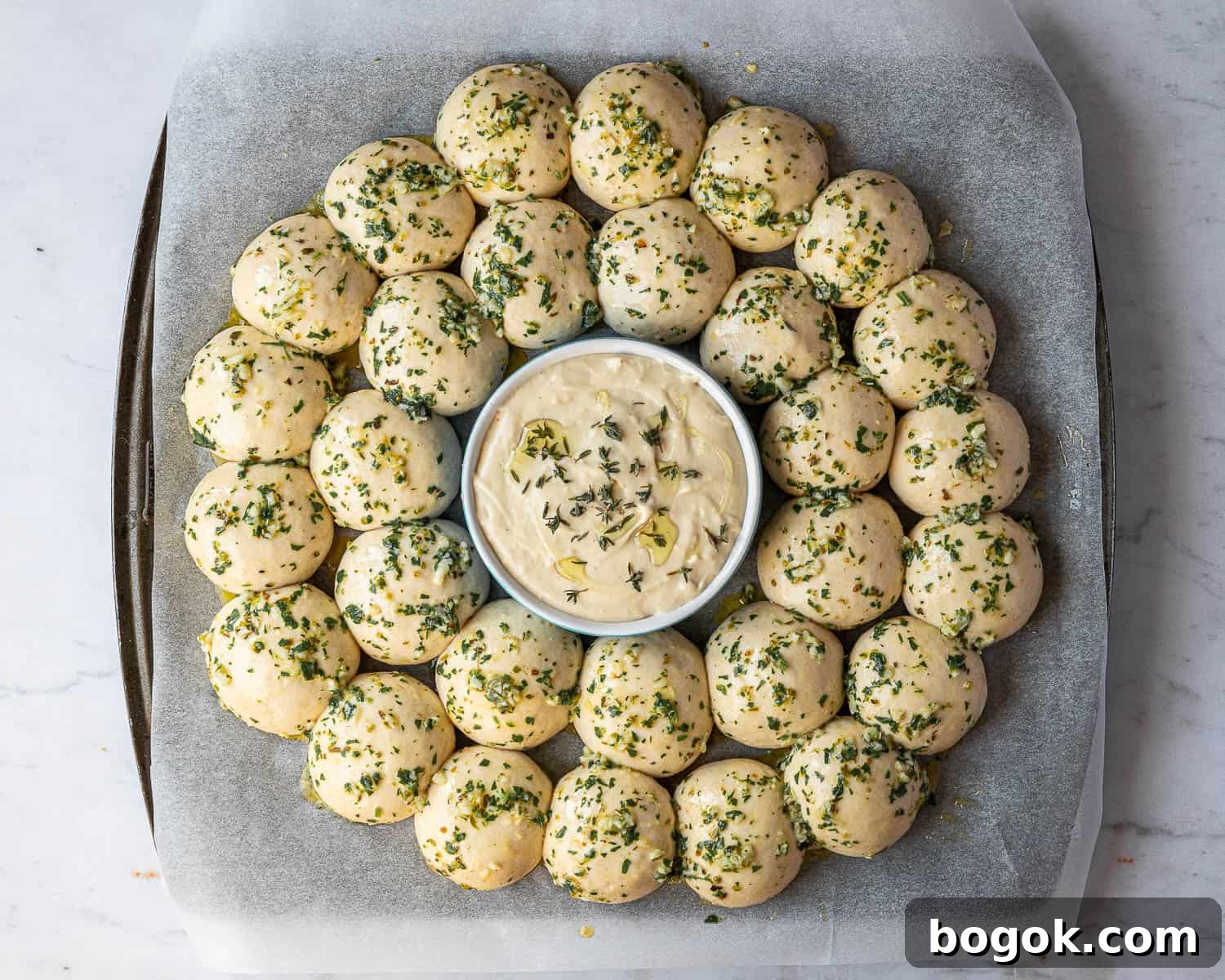 Step 8, the dough balls before baking.