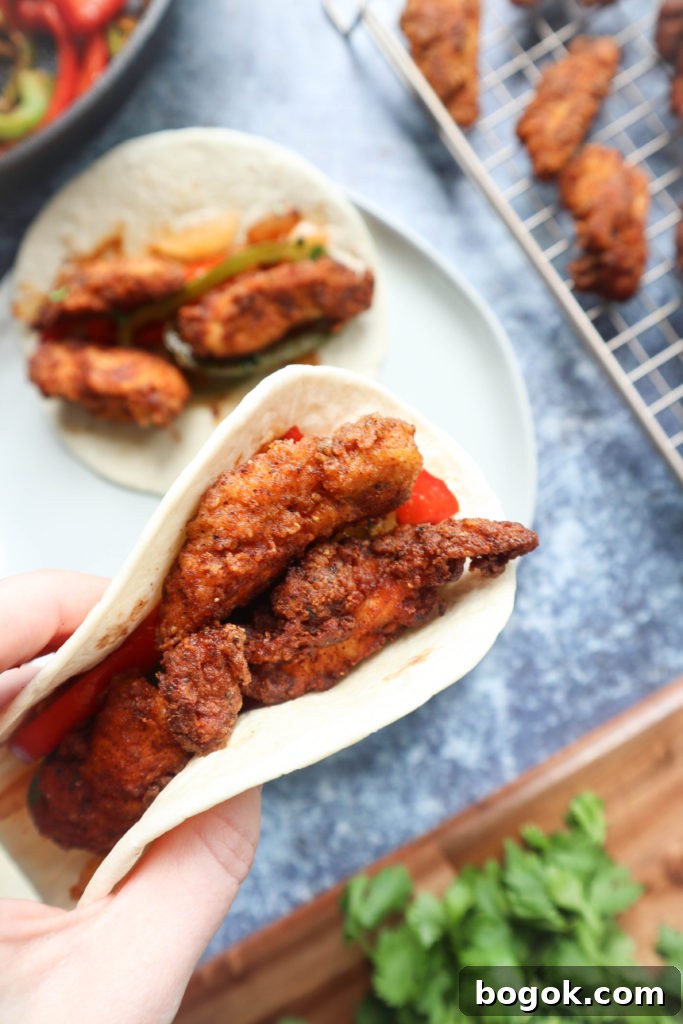 Crispy Chicken Fajitas Recipe with Peppers and Onions 2 Crispy chicken fajitas