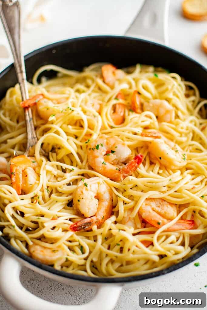 garlic butter shrimp scampi with pasta