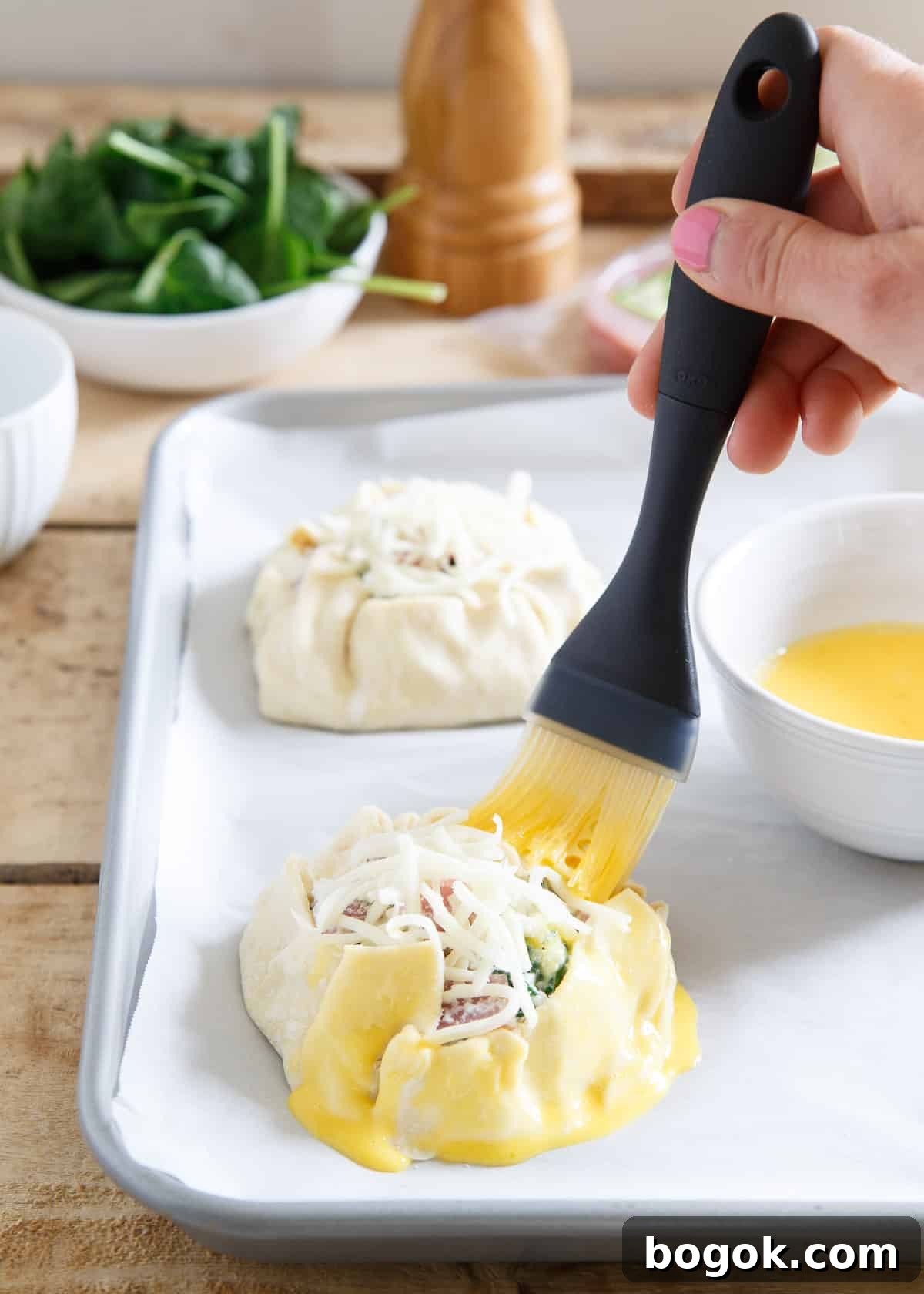 Mini Ham and Cheese Spinach Breakfast Pies are an easy breakfast or quick brinner option.