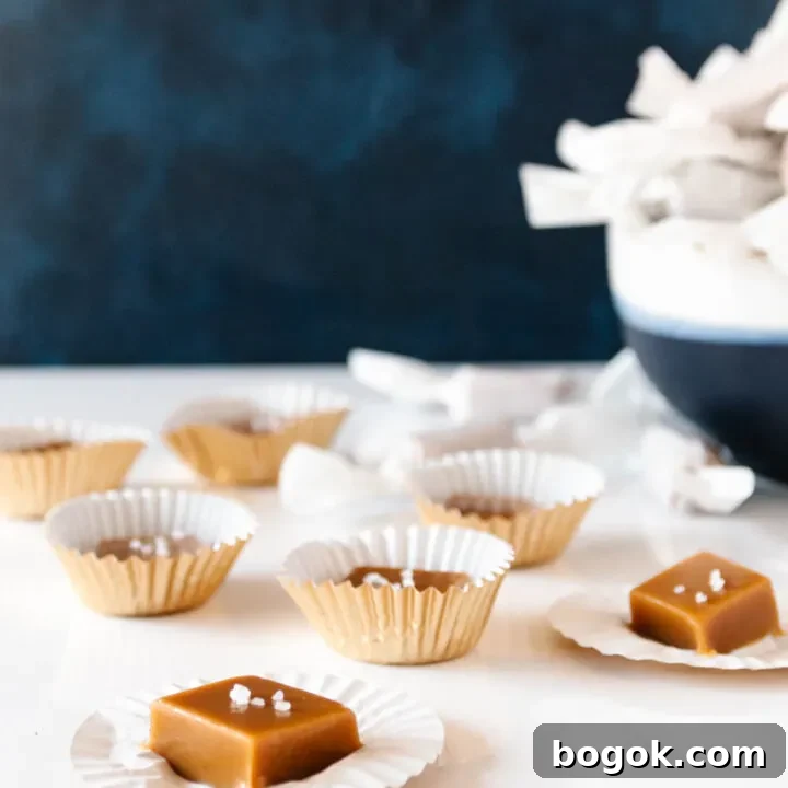 goat milk caramels cut into squares and placed in mini cupcake liners, then sprinkled with a bit of sea salt - serving suggestion