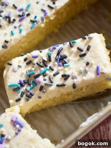 Slices of Sourdough Vanilla Sheet Cake.