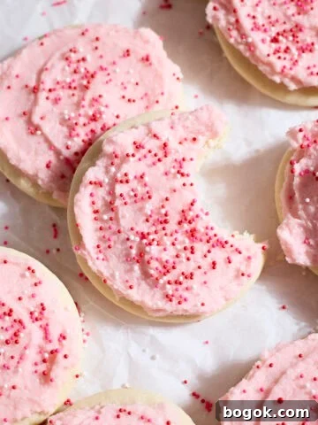 A pile of Sourdough Lofthouse Cookies on a tray.