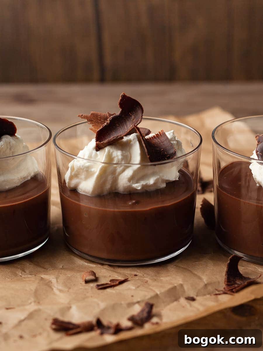 A glass with gluten free dark chocolate espresso pudding expresso
