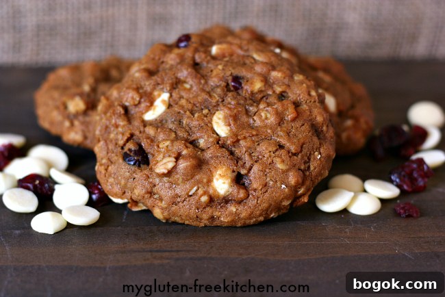 Gluten-free Pumpkin Cranberry Oatmeal White Chocolate Cookies Recipe