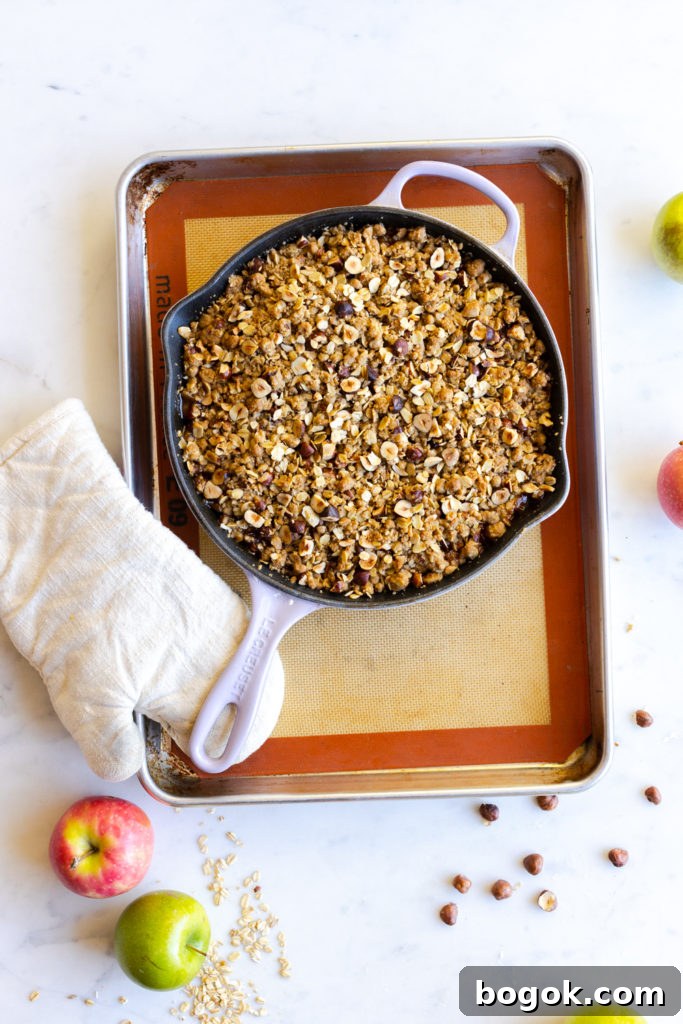 Baked Brie Apple Crisp fresh from the oven