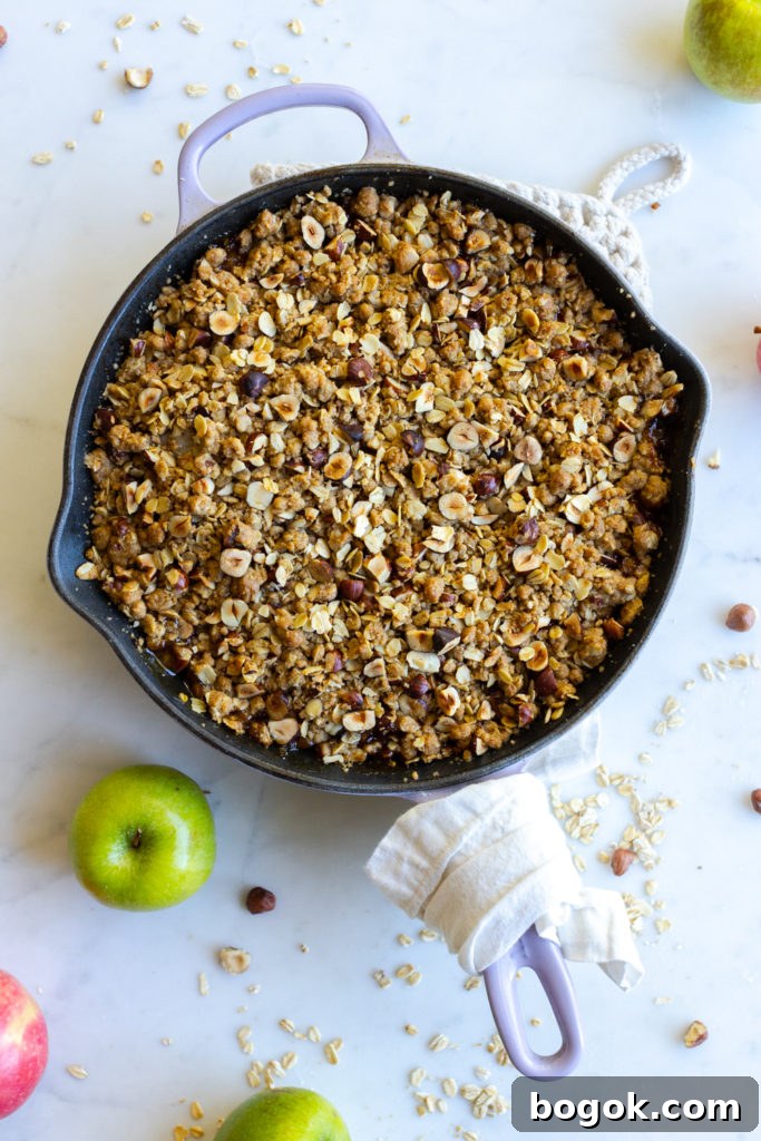Baked Brie Apple Crisp out of the oven