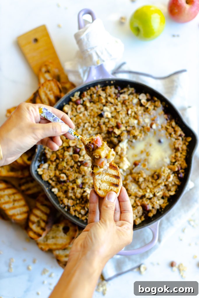 Baked Brie Apple Crisp scoop