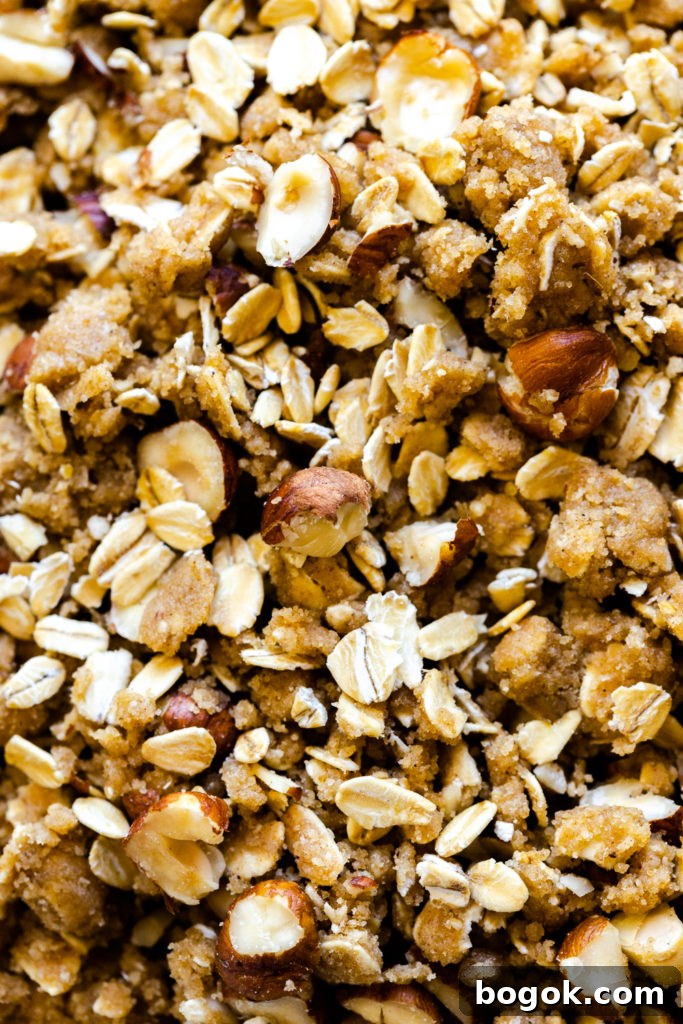 Hazelnut Apple Crisp topping texture