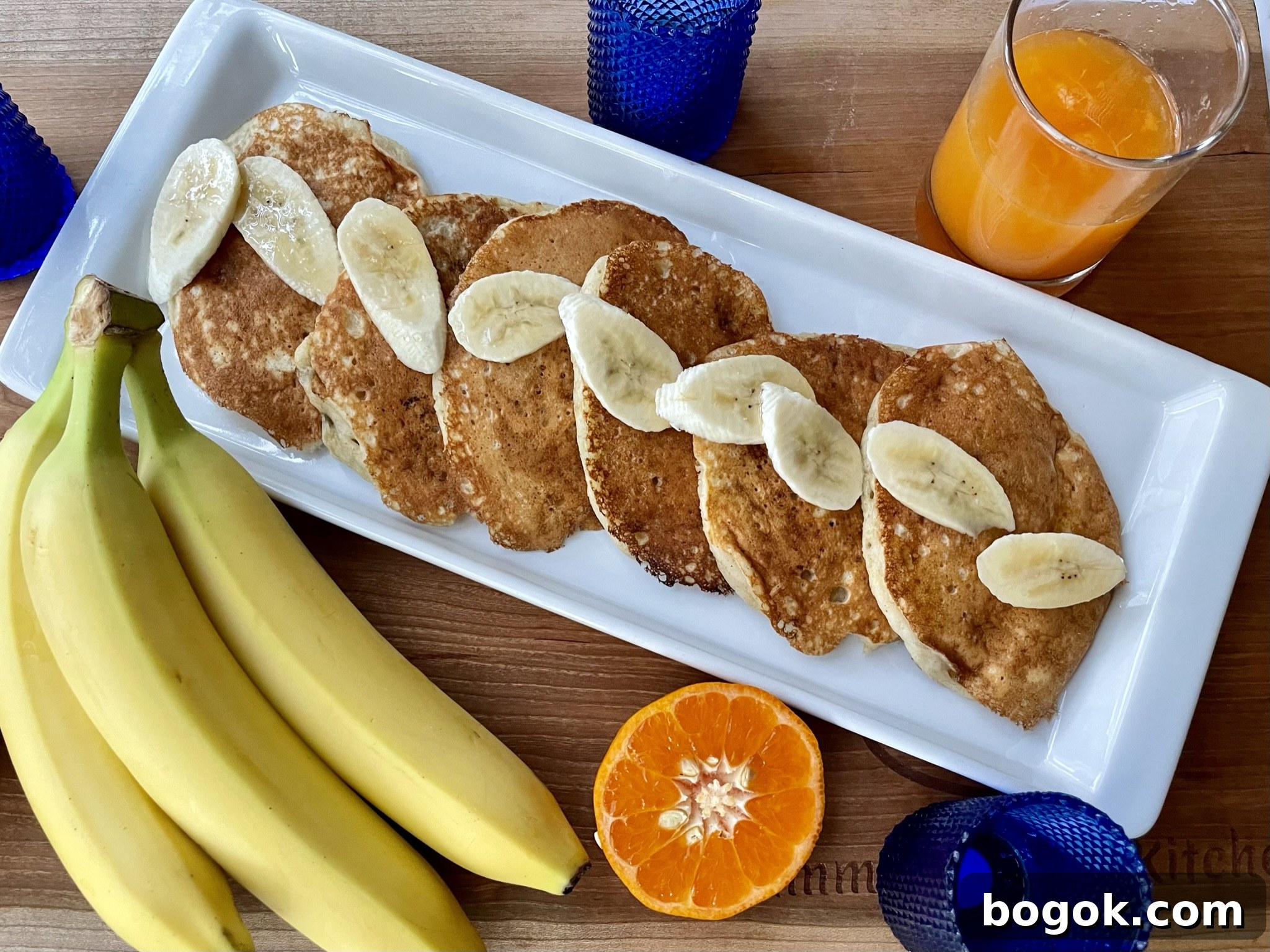 Banana pancakes with soudough and kefir
