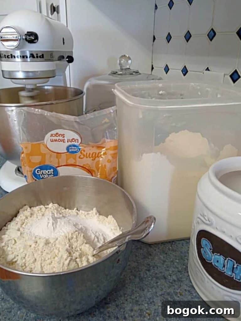 Amish Oatmeal Chocolate Chip Bars Recipe — Chewy, Old-Fashioned Treat 2 ingredients and mixer out, getting ready to mix everything together with my stand mixer.