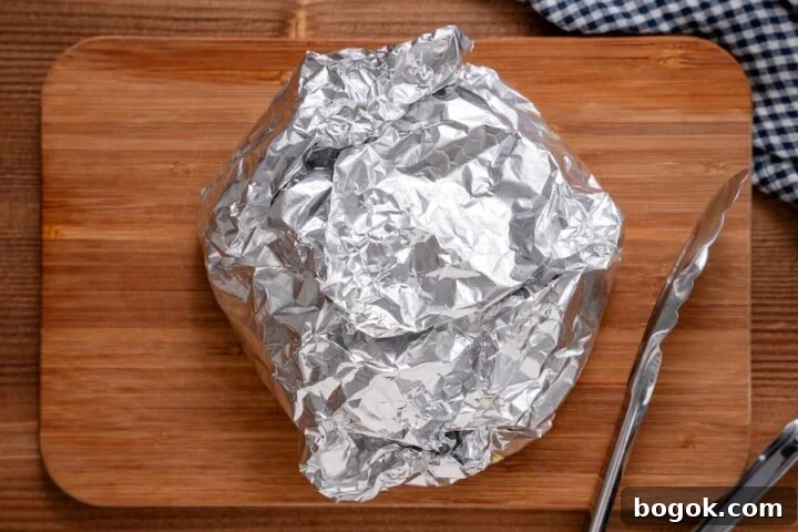 wrapping the red bell peppers in foil to remove the skins easier