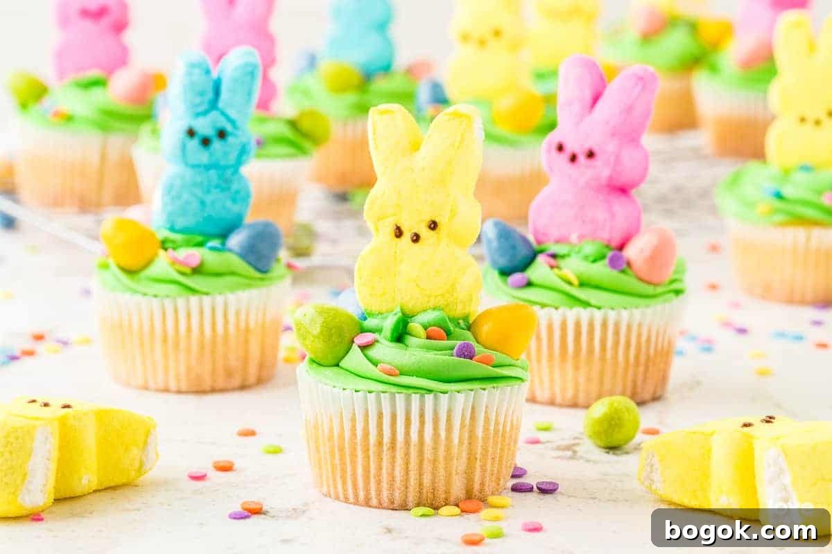 Easter Party Food Ideas and Fun Games for Your Celebration 18 PEEPS cupcakes