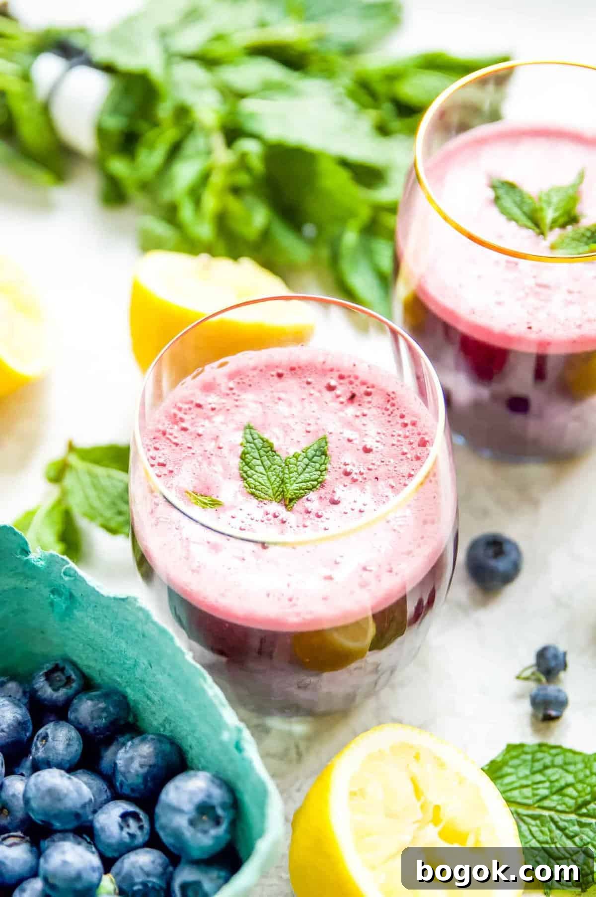 Easter Party Food Ideas and Fun Games for Your Celebration 25 Blueberry mint lemonade