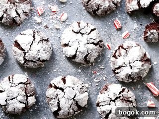 Chocolate Peppermint Crinkle Cookies
