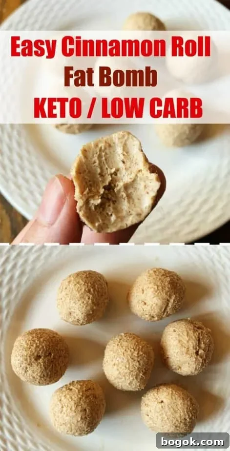 keto cinnamon roll fat bomb pin
