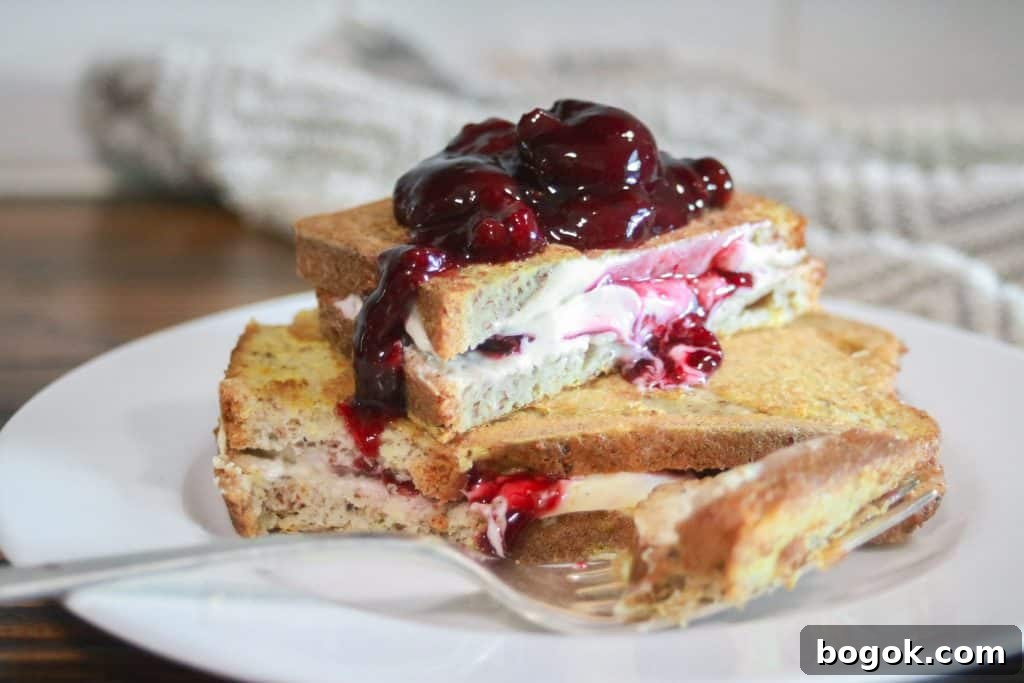 Decadent Stuffed French Toast with Cream Cheese and Berries 5 stuffed french toast