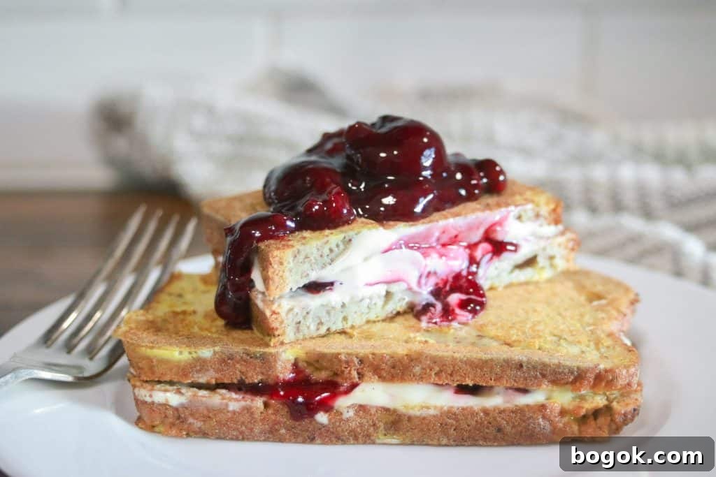 Decadent Stuffed French Toast with Cream Cheese and Berries 6 stuffed french toast