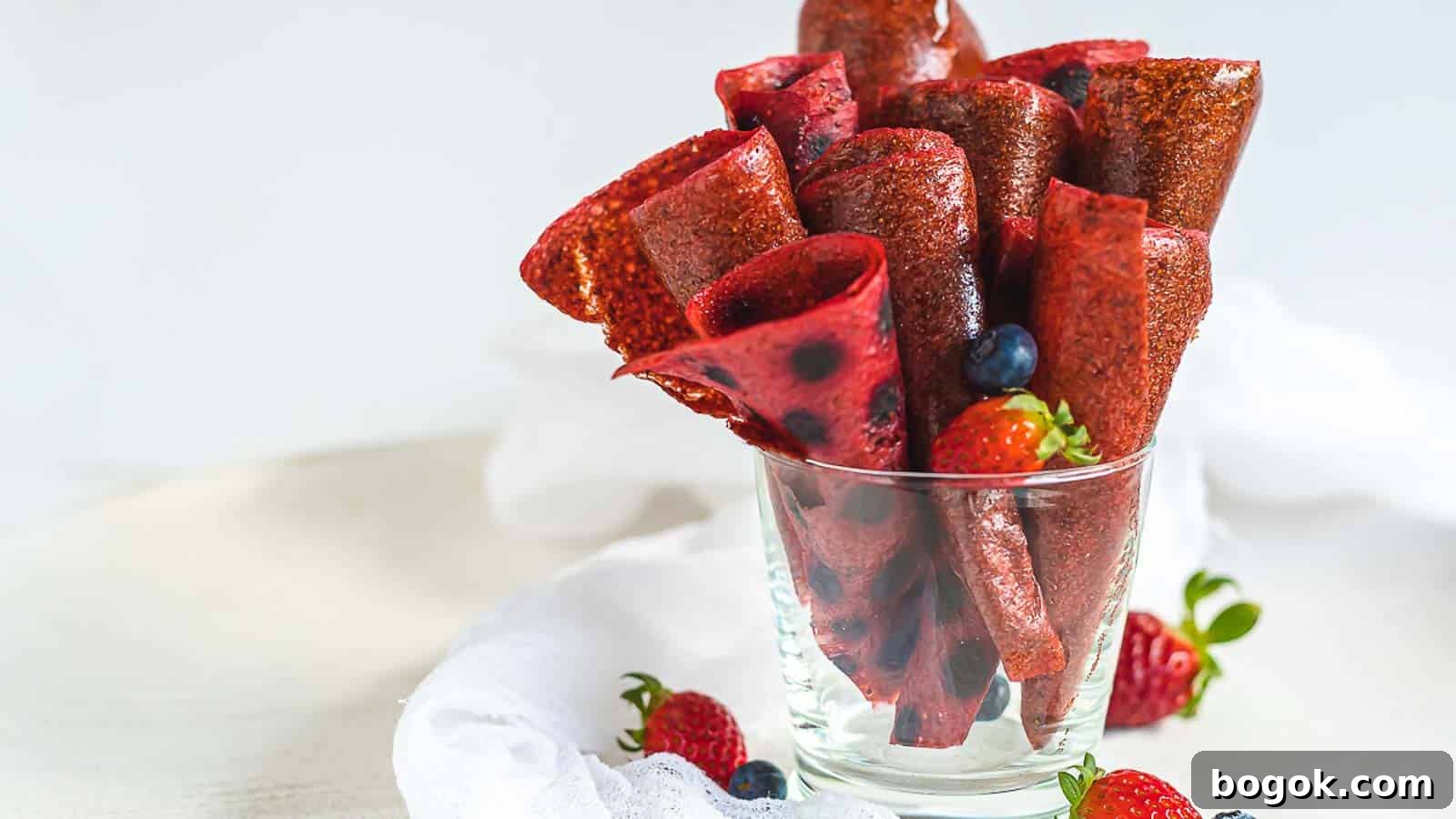 Fruit Roll Ups inisde glass rolled.