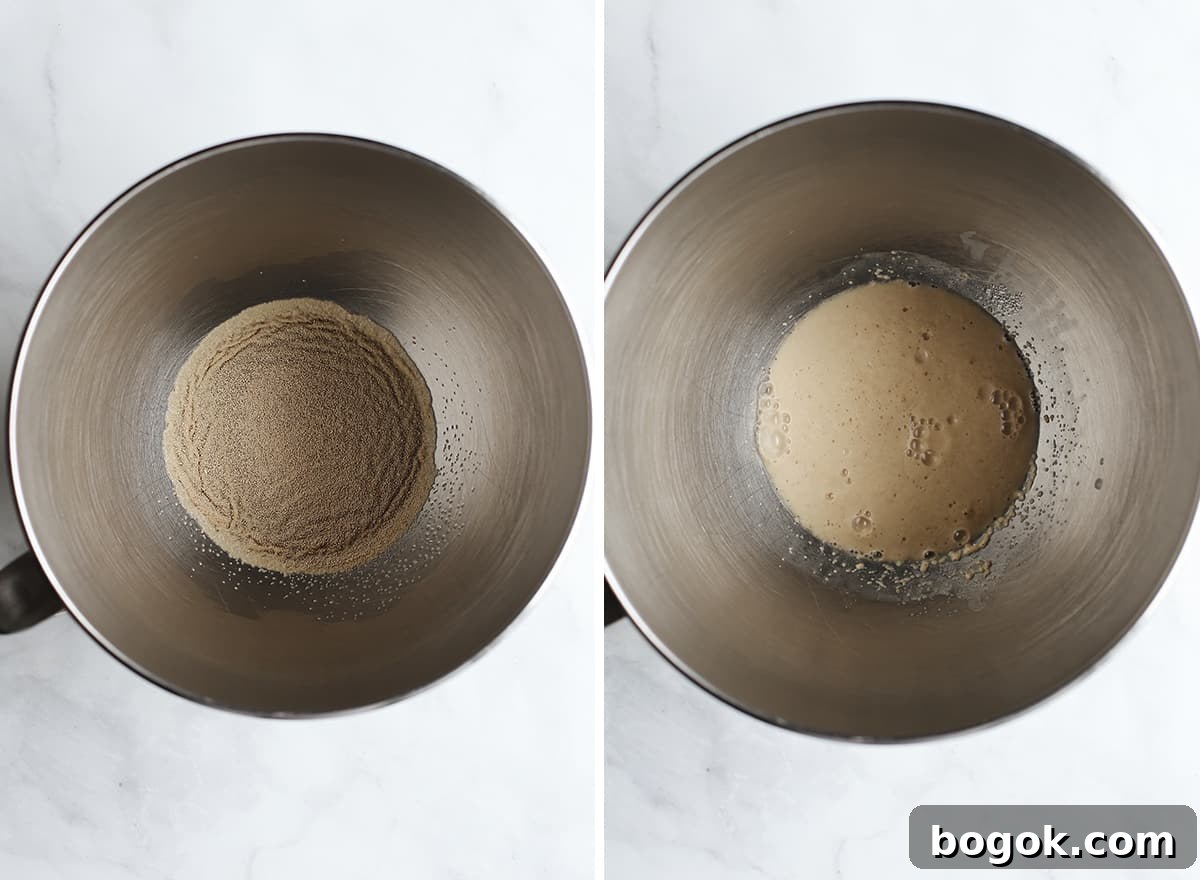 two photos showing How to Make Homemade Hamburger Buns