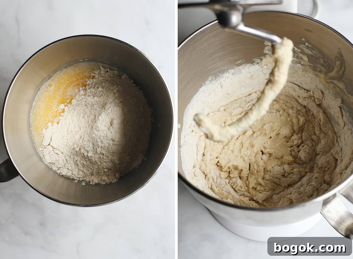 two photos showing How to Make Homemade Hamburger Buns